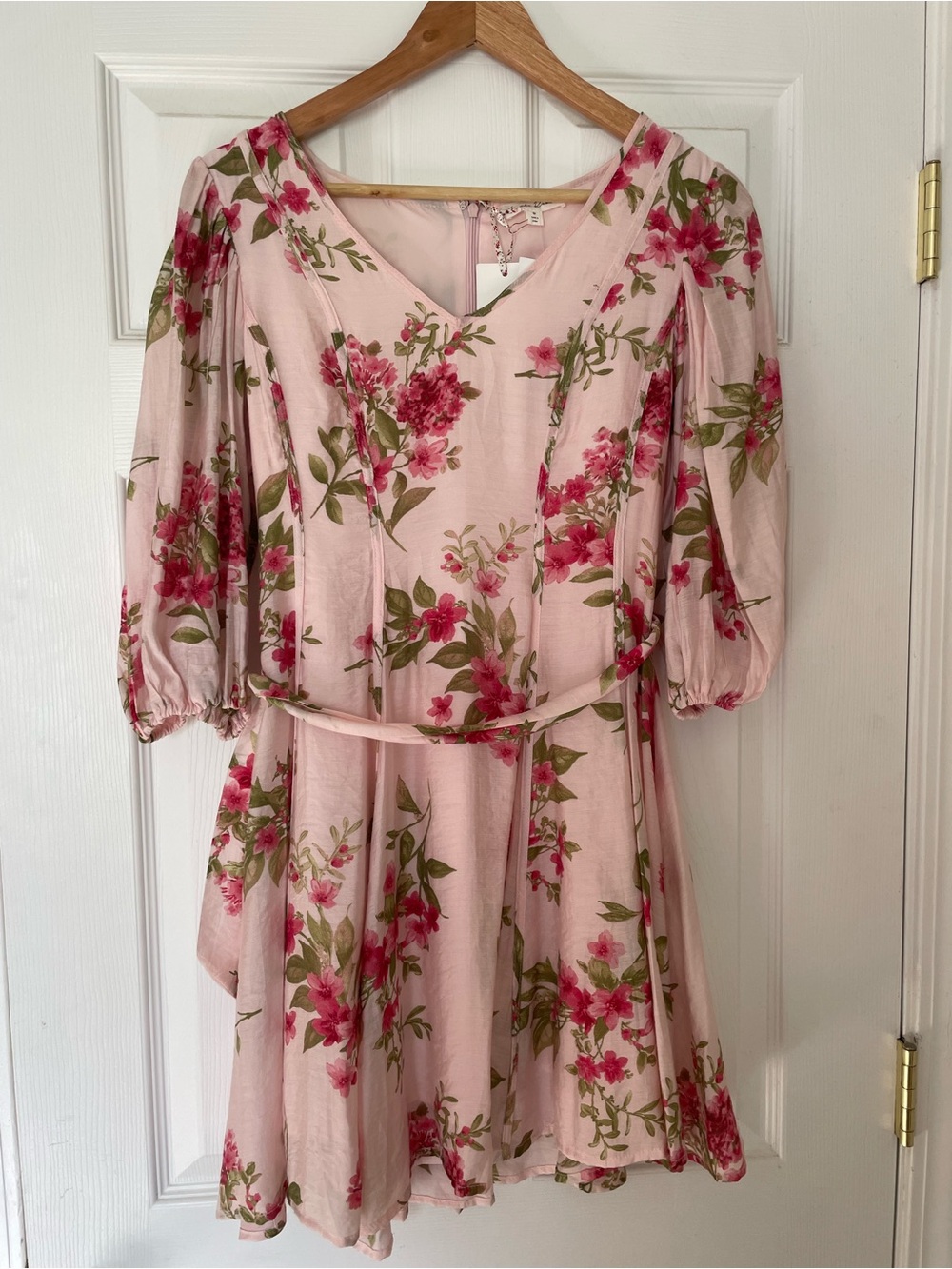 Women’s Pink Floral V-Neck Dress